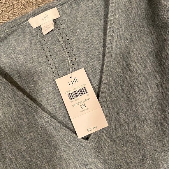 J. Jill Sage V-Neck Sweater - Picture 3 of 6